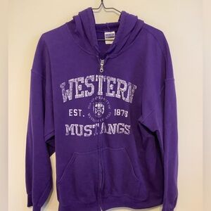 Purple Western Mustangs Football Hoodie
